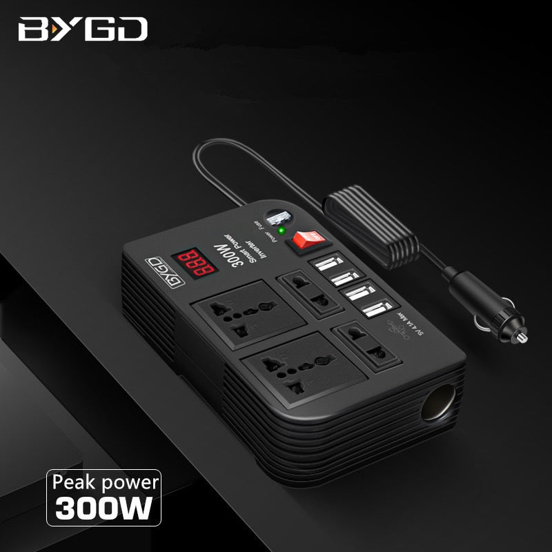 Redline Inverter 300W Car Inverter DC 12V to AC 220V Converter300W Car Inverter DC 12V ...